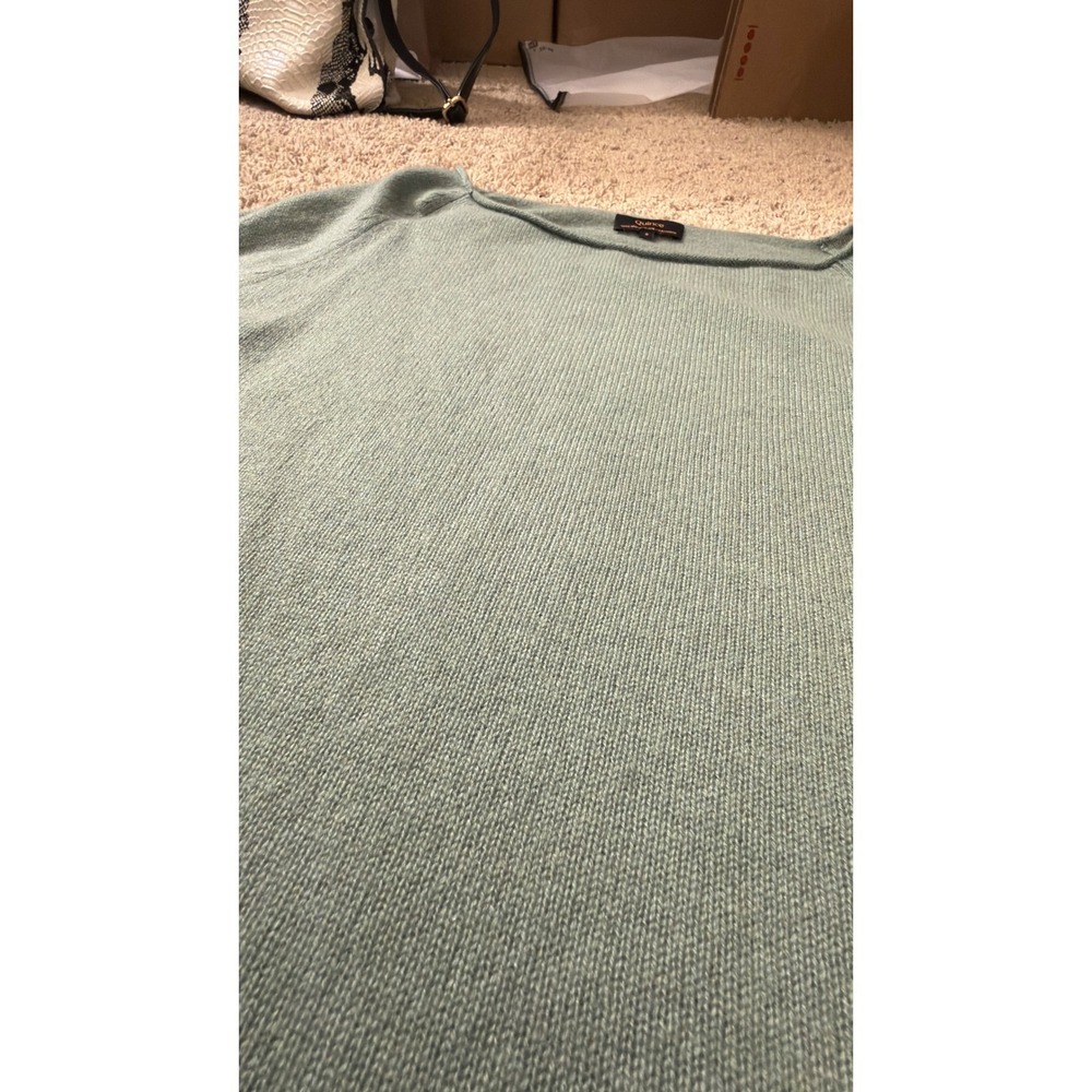 Quince Mongolian Cashmere Boatneck Sweater Sea Spray Green Small NWOT - Picture 9 of 10